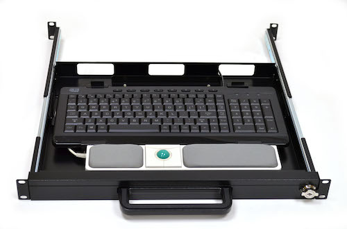 1U Rack keyboard with trackball